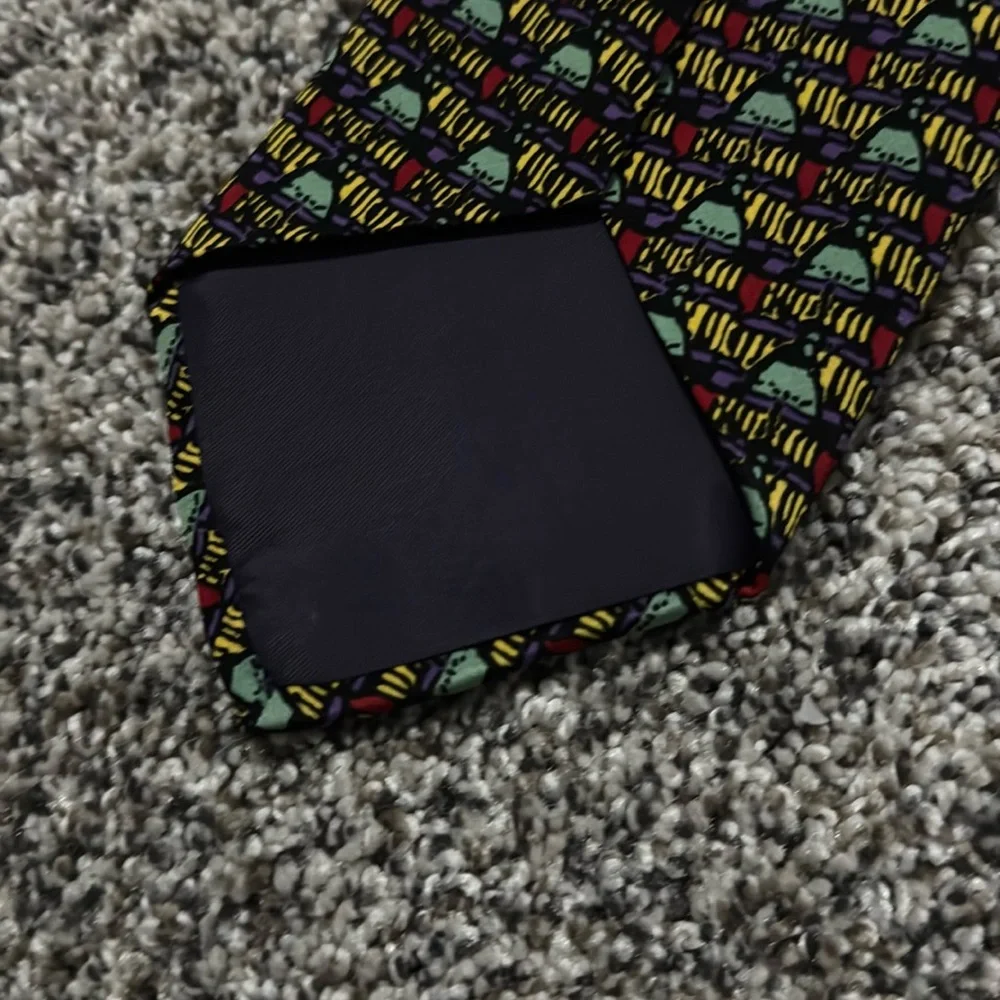 Archifetti “Dome Convention” Green/Yellow/Red/Purple Neck Tie 100% Silk